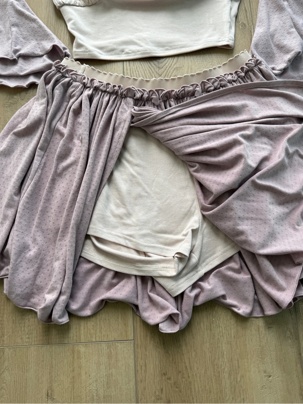 Pink Ruffle Tie-Front Mini Skort Set - Picture 3 of 11